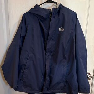 REI Rainer blue raincoat
